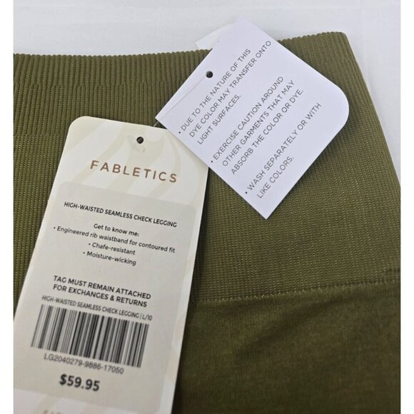 Fabletics Women's High Waisted Seamless Check Leggings Green Size L 10 - Picture 8 of 9